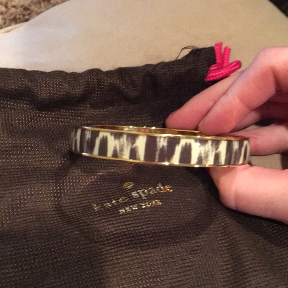 Kate Spade zebra print and gold bangle - Picture 2 of 2